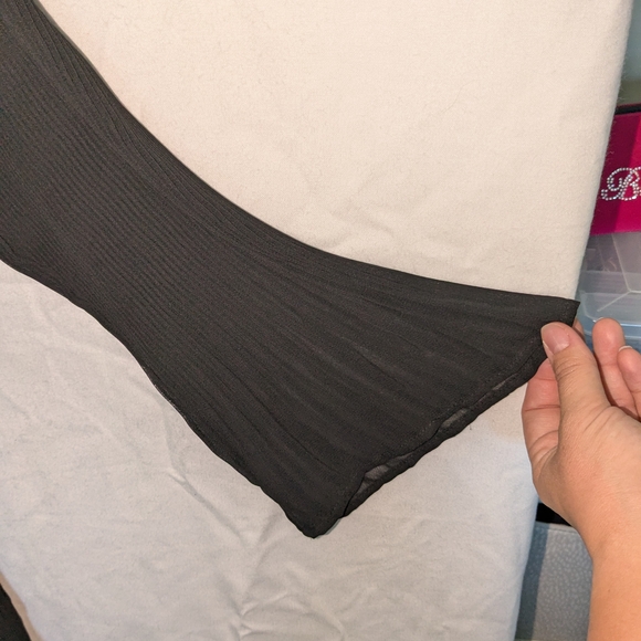 Cato Black Ruffle Blouse with Gold Accents - Picture 3 of 5